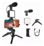Kit Video Con Microfono Para Celular Tripode Luz Led - Image 8