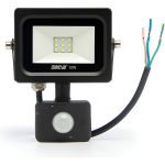Reflector Led Sica 10w Con Sensor Movimiento Apto Exterior Color De La Carcasa Negro Color De La Luz Blanco Frío