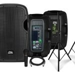 Kit 2 Bafles +2 Trípode Mic Probass Powerstage 215 Bt + Mic