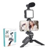 Kit Video Con Microfono Para Celular Tripode Luz Led - Image 6