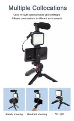 Kit Video Con Microfono Para Celular Tripode Luz Led - Image 3