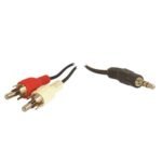 Cable 2 RCA a Plug 3,5 mm Negro – Largo 1,80 m