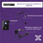 Micrófono Inalámbrico Vincha-solapa Senon Moon Uhf Maletín Color Negro - Image 2