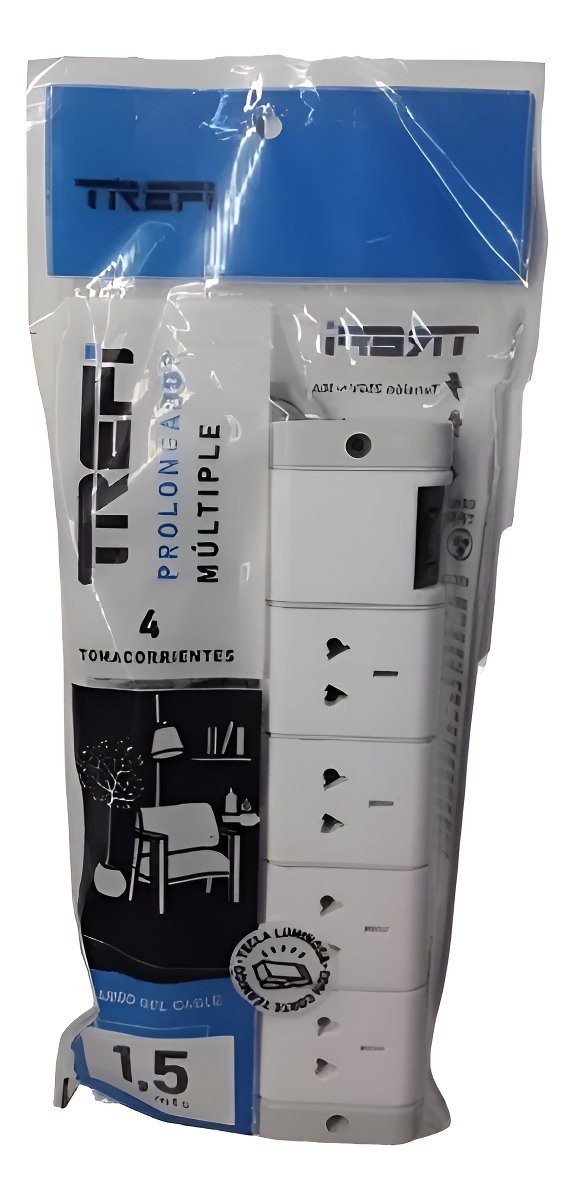 D_609044-MLA91918626992_092025-F.jpg Zapatilla Prolongador 4 Tomacorrientes 2,5mts Tref - Image 1
