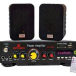 Combo Musica Funcional Amplificador + 2 Bafles 4  Senon Negro 41 W
