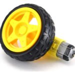 Motor Dc 3v 6v Con Caja Reductora Rueda De Goma 65mm Arduino