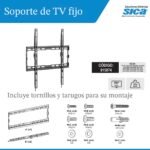 Soporte Fijo Sica Negro Para Tv Y Monitor En Pared - Image 2