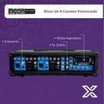 Consola Sonido Potenciada Moon M4250up Mixer Usb 2 - Image 3