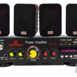 Combo Musica Funcional Amplificador + 4 Bafles 4  Senon Negro 41 W