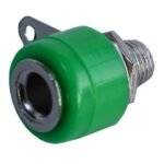 Conector Jack Banana para Chasis verde