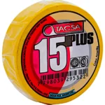 CINTA AISLADORA AMARILLA 19mm x 0,15mm x 10mts TAC