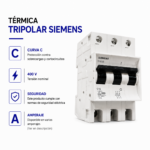 Termica Tripolar 16A Siemens Curva C - Imagen 2