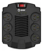 Estabilizador De Tesion 6 Tomas 600w Et6600y1 Baw Negro