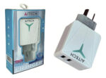 Cargador Rápido De Pared 5.8a 2 Puertos Usb Blanco Aitech