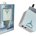 Cargador Rápido De Pared 5.8a 2 Puertos Usb Blanco Aitech