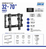 Soporte De Tv Led 23-43 Fijo Sica Negro - Imagen 2