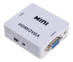 Mini Adaptador Conversor Hdmi A Vga Con Audio Hdmi2vga Blanco