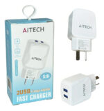 Cargador Rápido De Pared 5.8a 2 Puertos Usb Blanco Aitech - Imagen 4