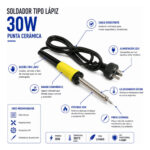 Soldador Tipo Lapiz 30w Punta Ceramica Megalite - Imagen 2