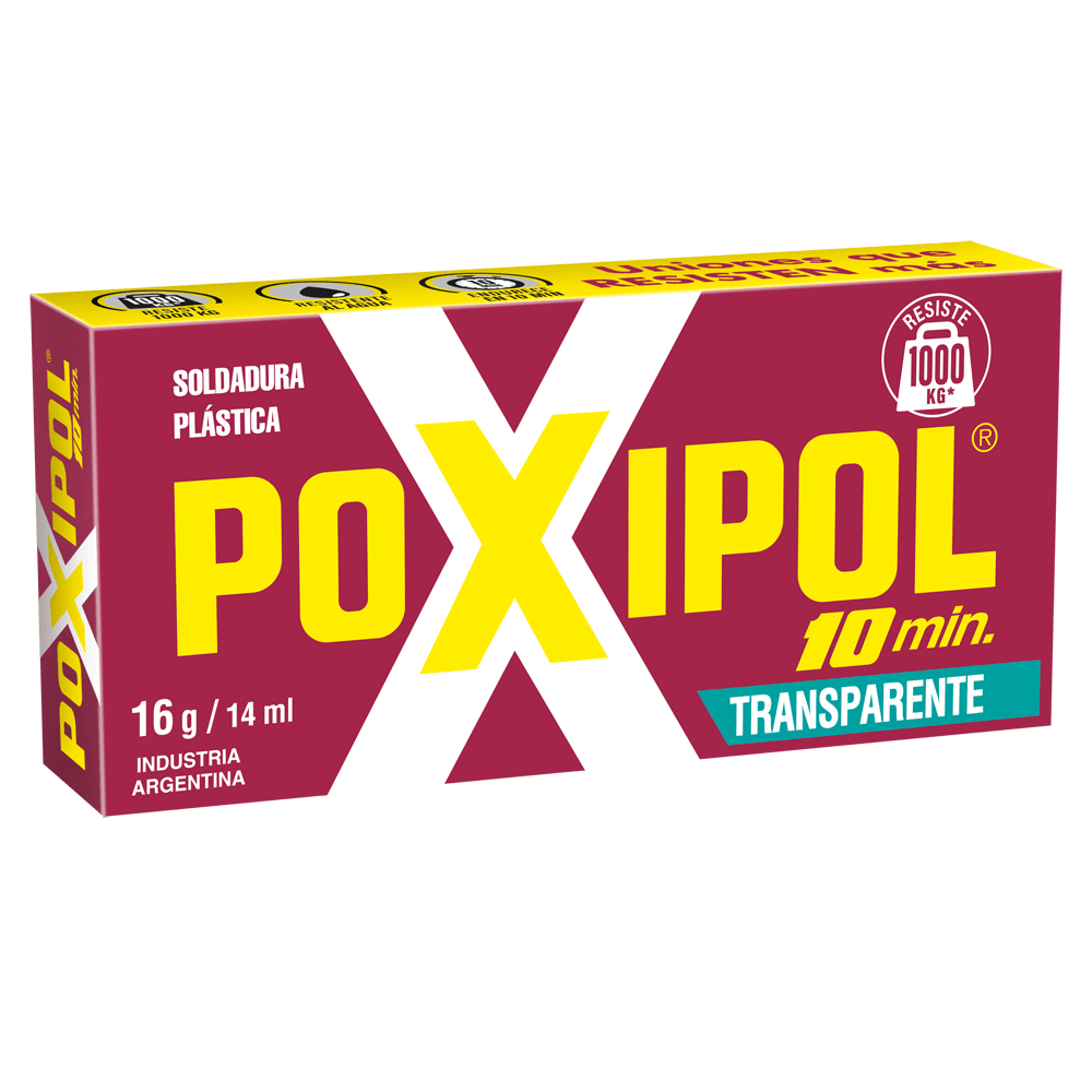 POXIPOL-TRANSP-16g-2021 Soldadura Plástica 10 Min Transparente 16 g Poxipol - Imagen 1