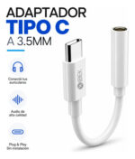 Adaptador De Auricular Tipo C A 3.5mm Ibek - Imagen 2
