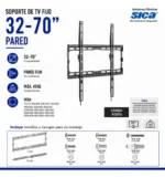 Soporte Fijo Sica Negro Para Tv Y Monitor En Pared - Imagen 2