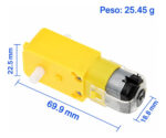 Motor Dc 3v 6v Con Caja Reductora Rueda De Goma 65mm Arduino - Imagen 4