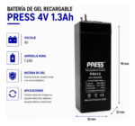 Batería Gel Recargable 4v 1.3ah Press Pr413 - Imagen 2