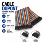 Pack 40 Cables Macho Hembra 20cm Dupont Protoboard Arduino - Imagen 2