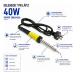 Soldador Tipo Lapiz Zurich 40w Punta Ceramica Cert - Imagen 2